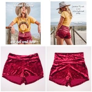 Life Clothing Co Laura Loma Velvet Shorts sz Large